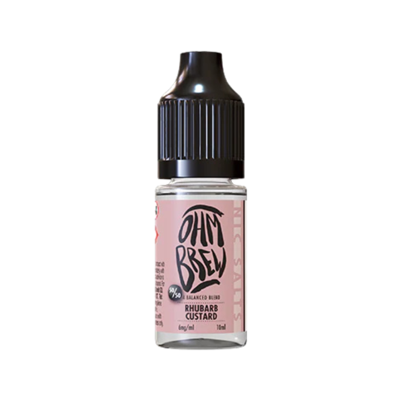 Rhubarb Custard Ohm Brew Nic Salt 50/50 E-Liquid