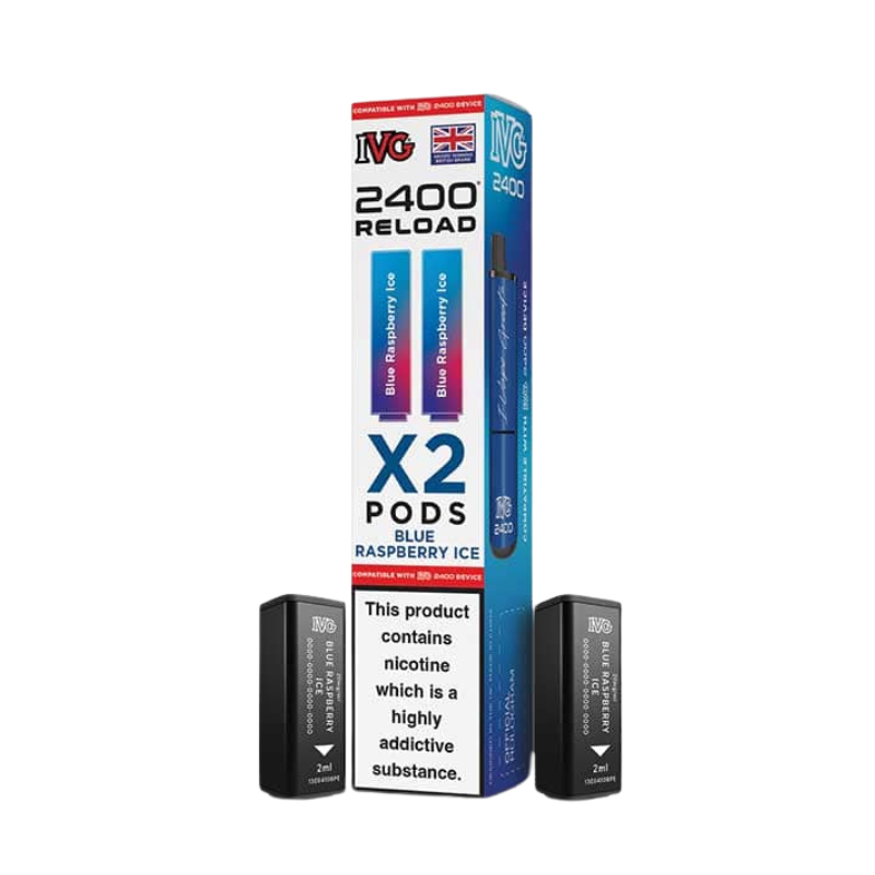 Blue Raspberry Ice IVG 2400 Reload Prefilled Vape Pods 20mg - 2PK