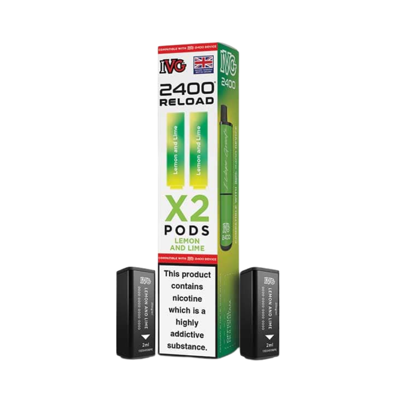 Lemon and Lime IVG 2400 Reload Prefilled Vape Pods 20mg - 2PK
