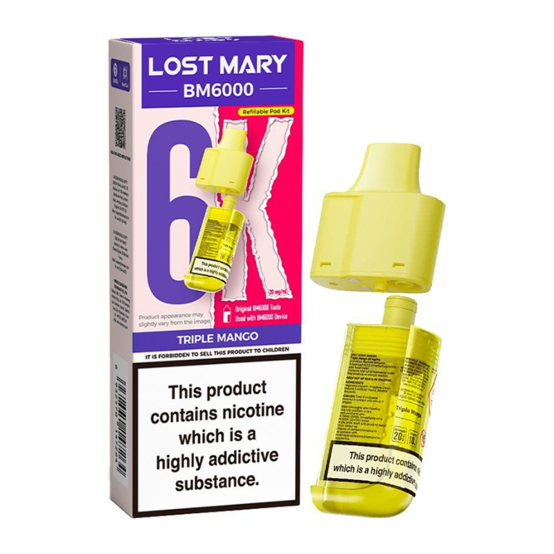 Triple Mango Lost Mary BM6000 Prefilled Pod 6000 Puffs - 20mg