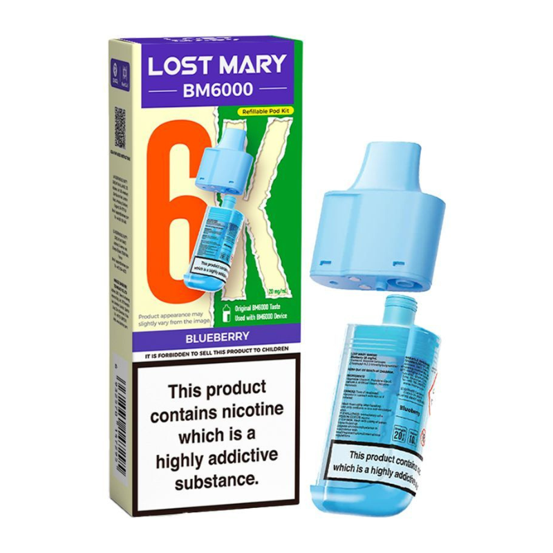 Blueberry Lost Mary BM6000 Prefilled Pod 6000 Puffs - 20mg