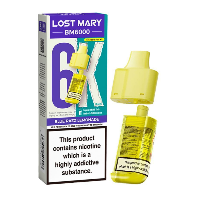 Blue Razz Lemonade Lost Mary BM6000 Prefilled Pod 6000 Puffs - 20mg