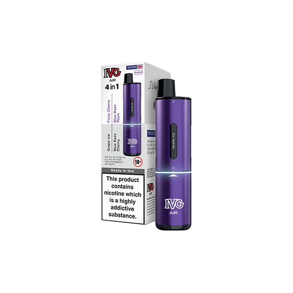 IVG Air 4 in 1 Disposable Rechargeable Pod Vape Kit 2400 Puffs - 20mg
