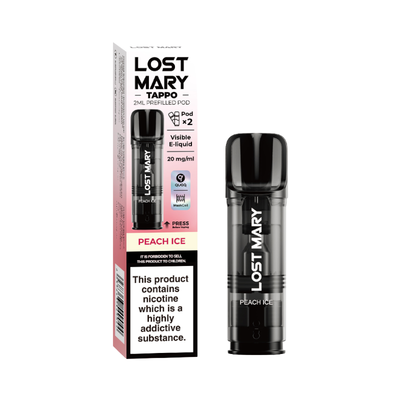 Peach Ice Lost Mary Tappo Replacement Prefilled Pods 2ml  20mg - 2 PK