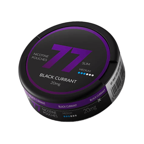 Blackcurrant 77 Slim Nicotine Snus Pouches 20mg - 20 Pouches - PRONTO VAPES