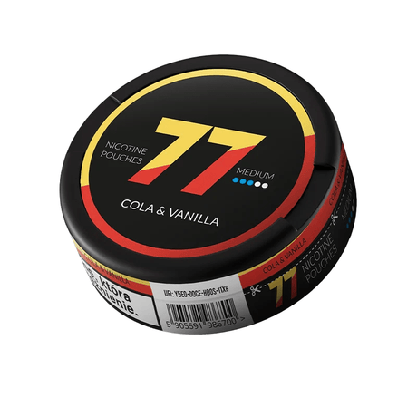 Cola & Vanilla 77 Slim Nicotine Snus Pouches 20mg - 20 Pouches - PRONTO VAPES